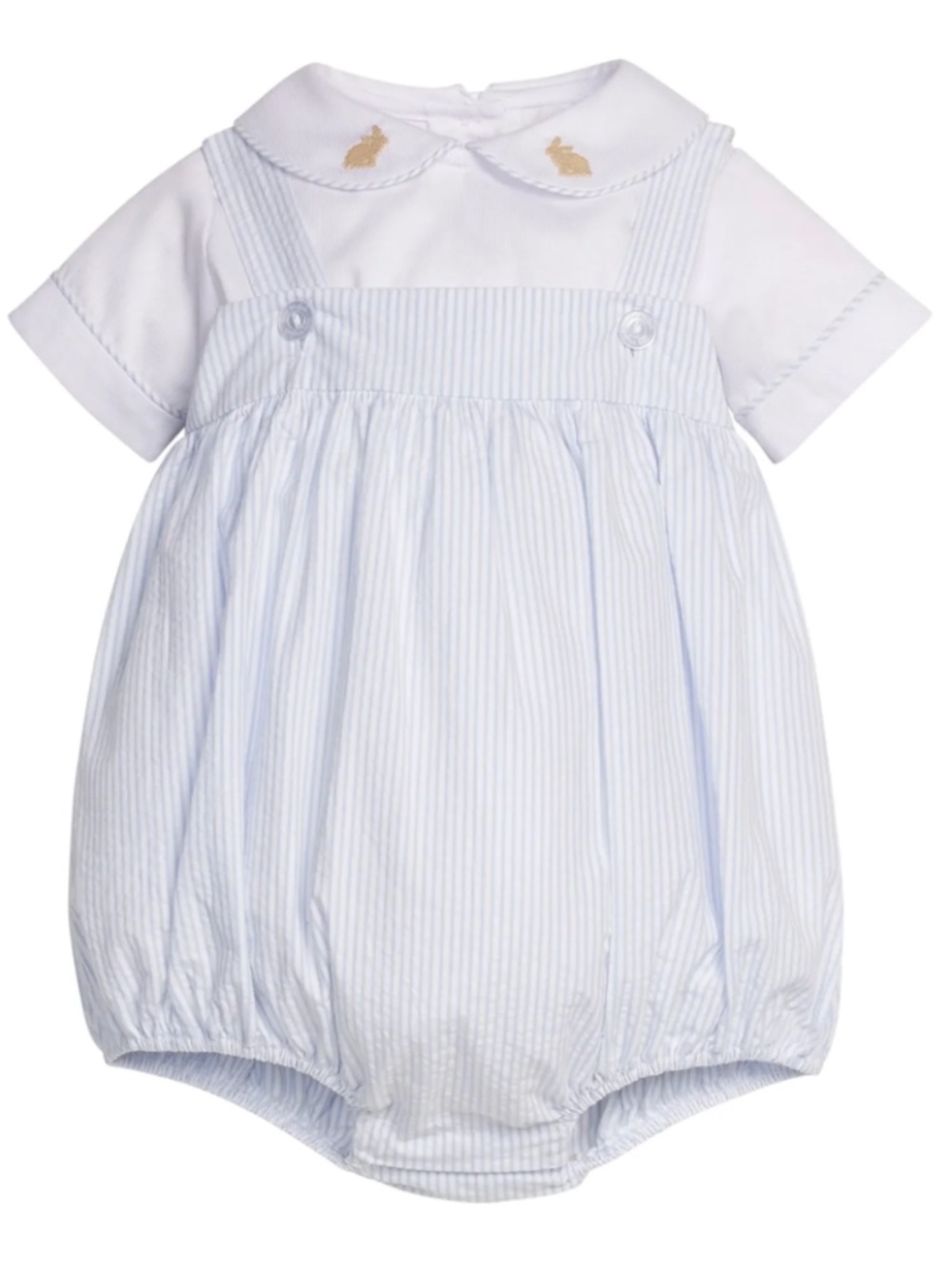 Little English Saratoga Blue Seersucker Bunny Bubble Set, 18M, NWT